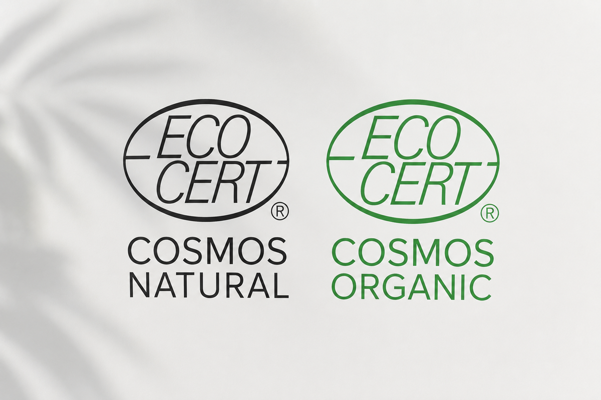 Abstract cosmetic certification and skincare laboratory visual