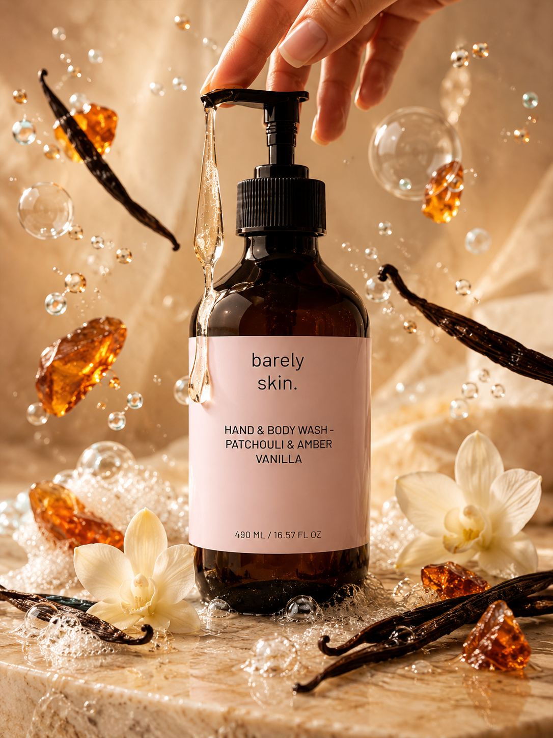 Hand & Body Wash - Patchiouli & Amber Vanilla