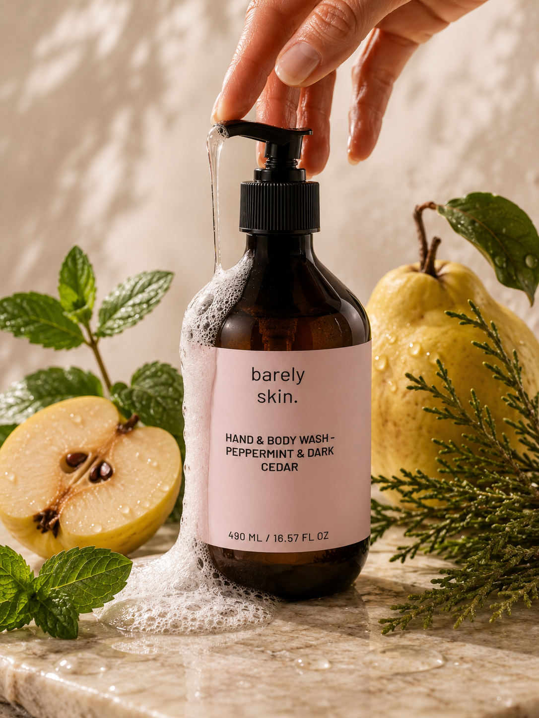Hand & Body Wash - Peppermint & Dark Cedar